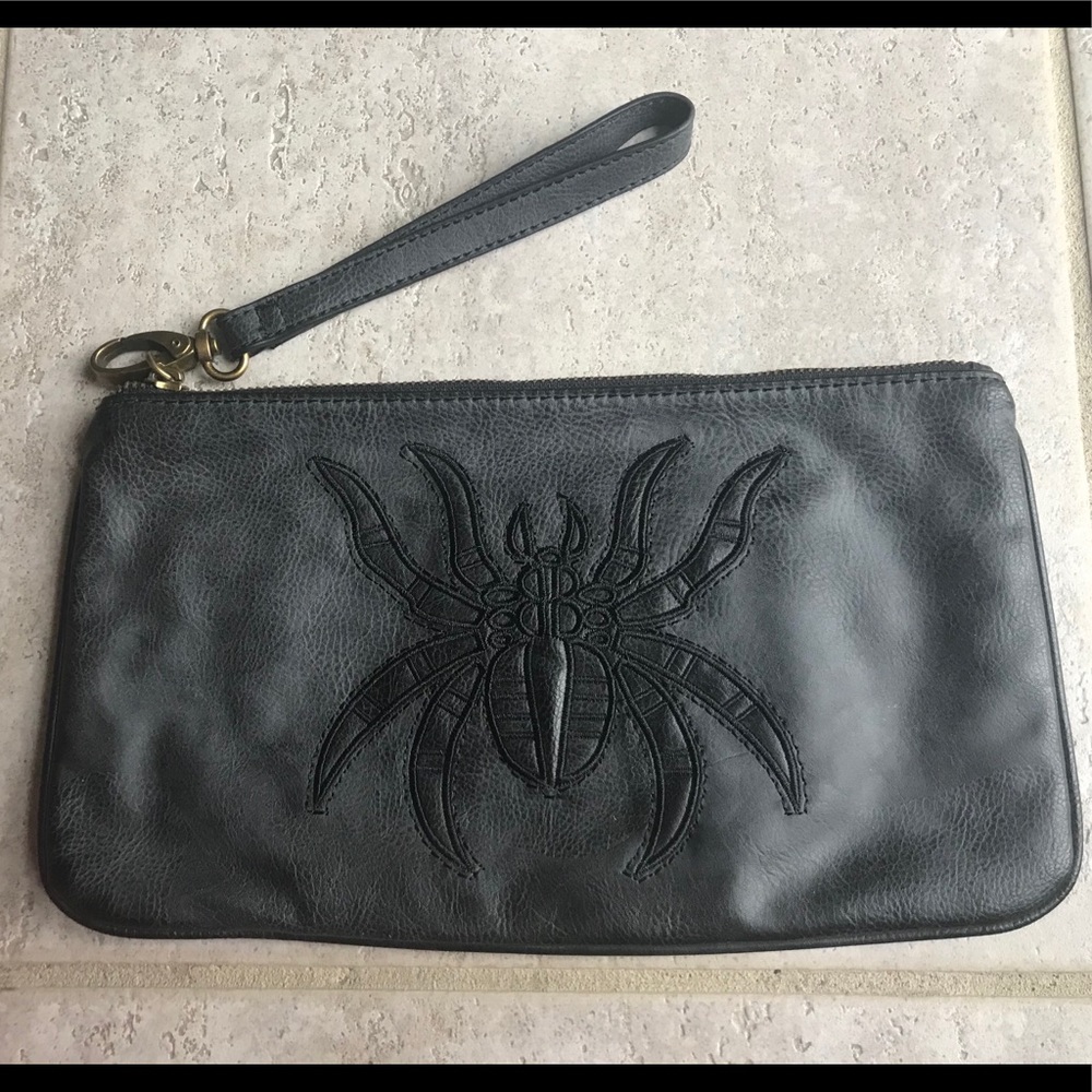 Black Clutch/Pouch with Spider Detail